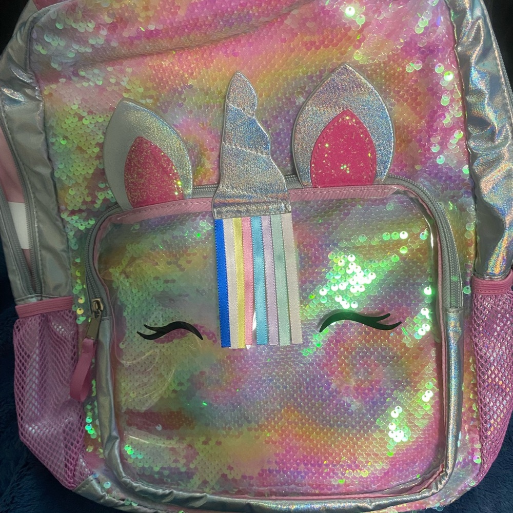 Cat & Jack Pink and Silver Unicorn Backpack